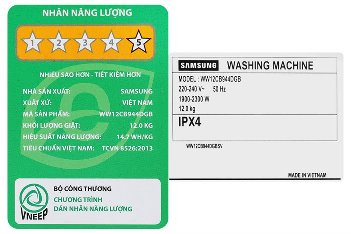 Máy Giặt Samsung Inverter 12 Kg WW12CB944DGBSV
